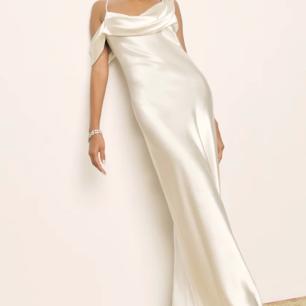 Reformation Ronda Silk Dress - Ivory